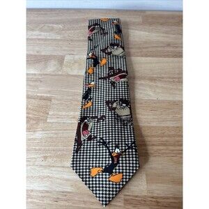 VTG 1995 Looney Tunes Mania Necktie Tie Taz Devil Daffy Duck Novelty Tie